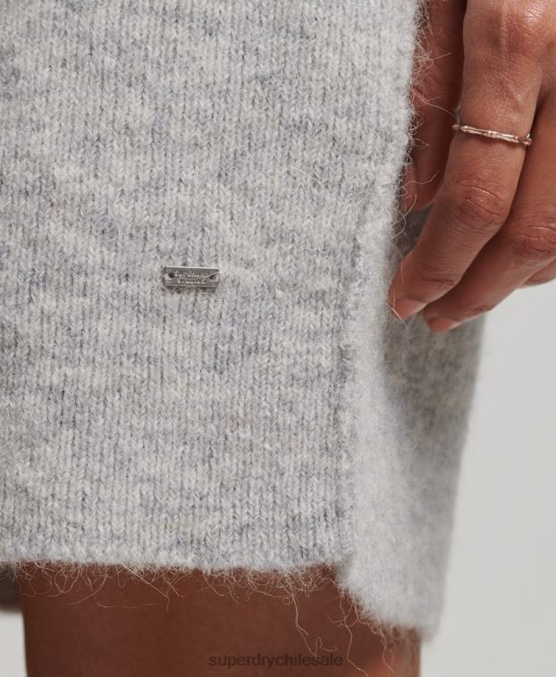 mujer Superdry gris claro vestido de cuello alto 2R68Z2419