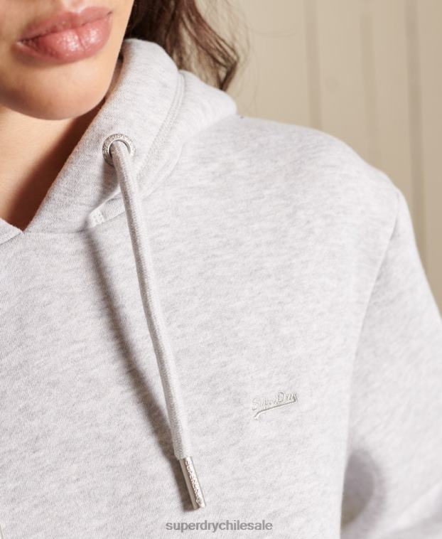 mujer Superdry gris claro vestido estilo sudadera con logo bordado 2R68Z2487