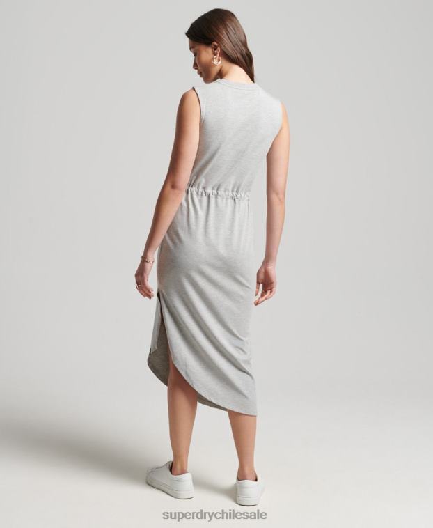 mujer Superdry gris claro vestido largo de punto de Studios 2R68Z2526