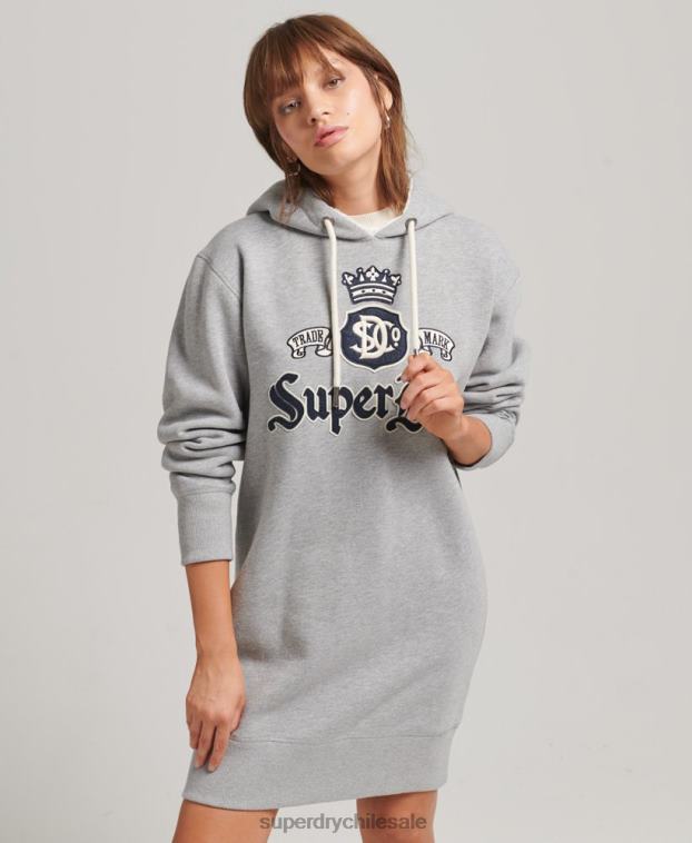 mujer Superdry gris orgullo en el vestido artesanal con capucha 2R68Z2456