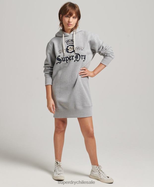 mujer Superdry gris orgullo en el vestido artesanal con capucha 2R68Z2456