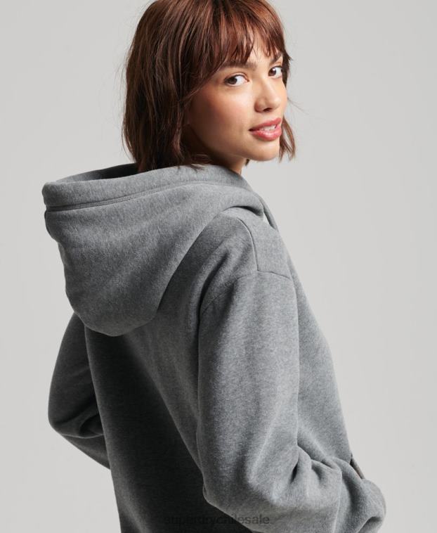 mujer Superdry gris vestido estilo sudadera con logo bordado 2R68Z2494