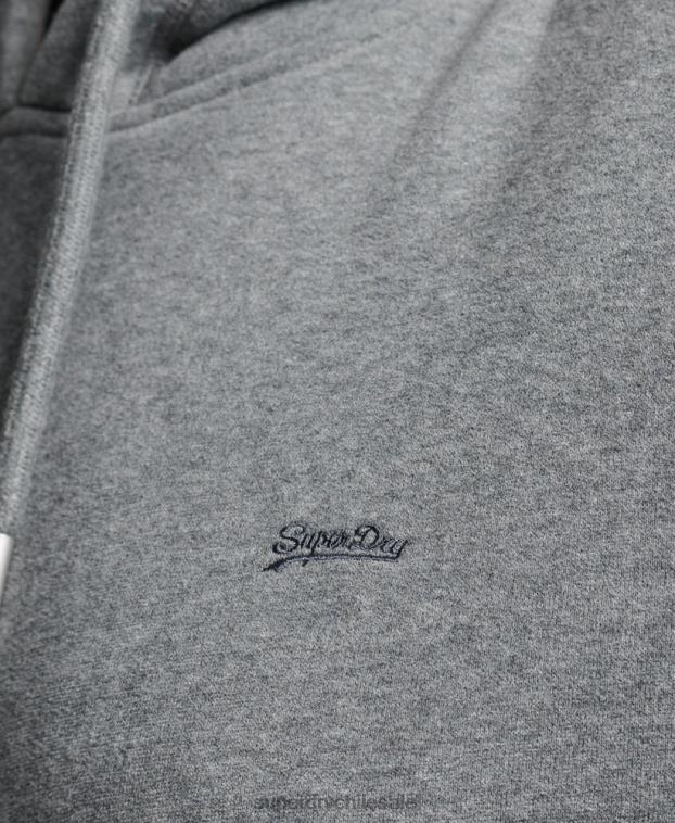 mujer Superdry gris vestido estilo sudadera con logo bordado 2R68Z2494
