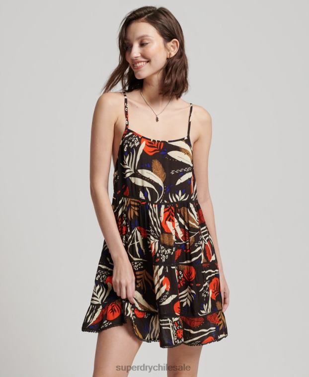 mujer Superdry marrón mini vestido camisero de playa 2R68Z2504