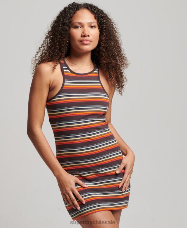 mujer Superdry multi vestido vintage a rayas 2R68Z2406