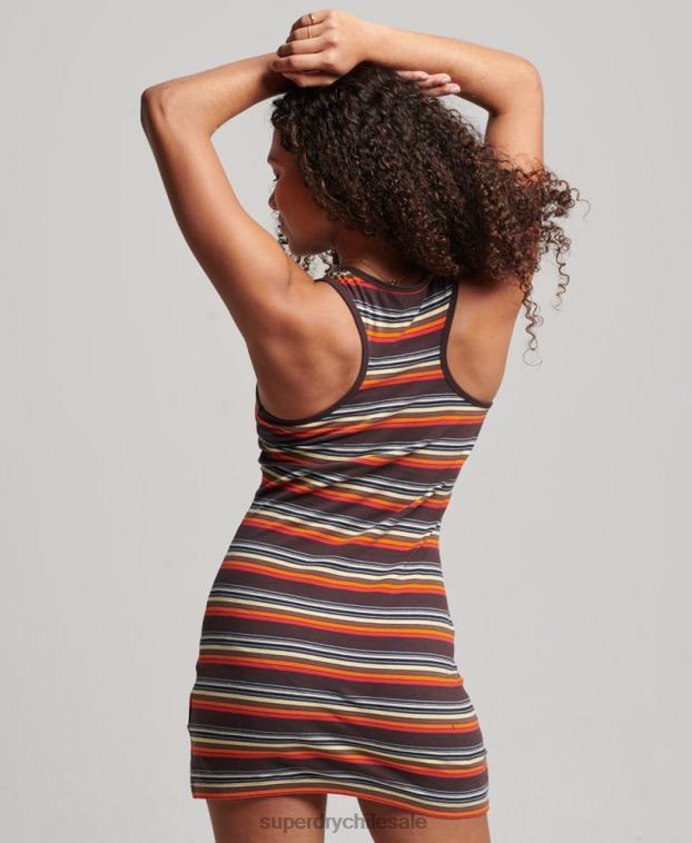 mujer Superdry multi vestido vintage a rayas 2R68Z2406
