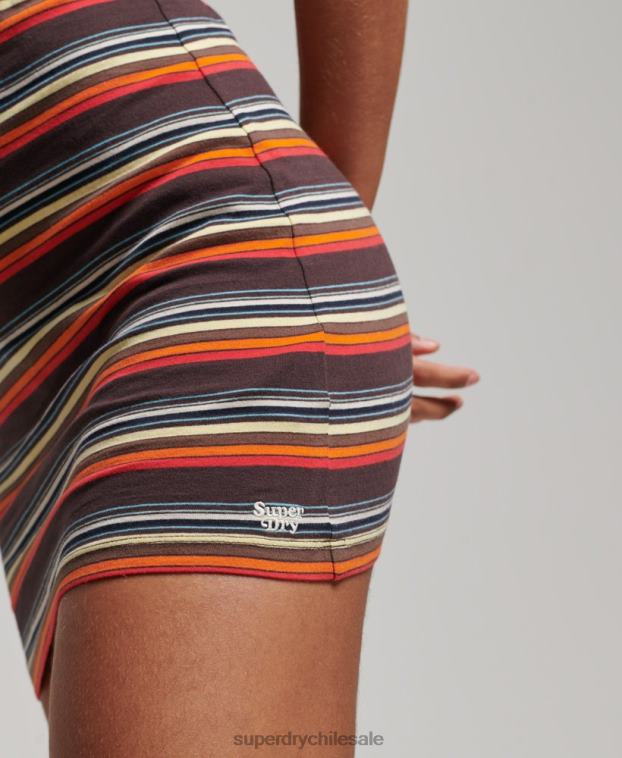 mujer Superdry multi vestido vintage a rayas 2R68Z2406
