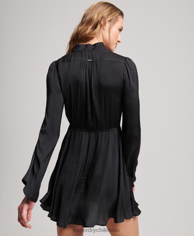 mujer Superdry negro vestido acampanado studios 2R68Z2412