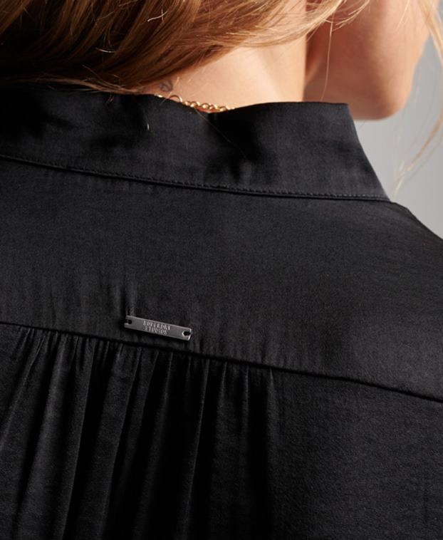 mujer Superdry negro vestido acampanado studios 2R68Z2412