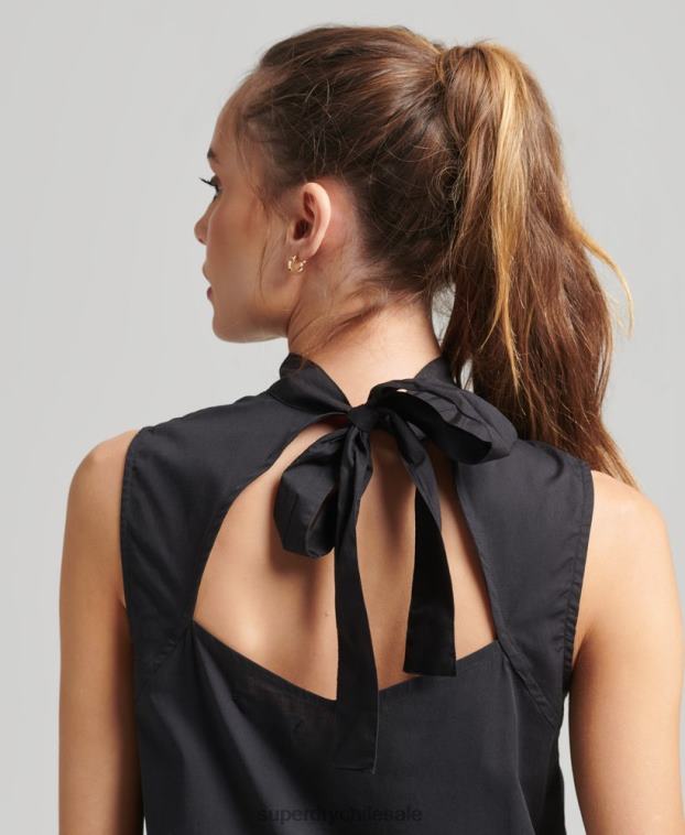 mujer Superdry negro vestido corto tejido 2R68Z2537