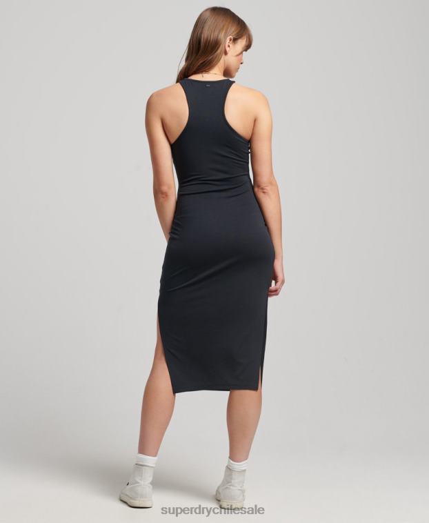 mujer Superdry negro vestido de corredor de jersey 2R68Z2372