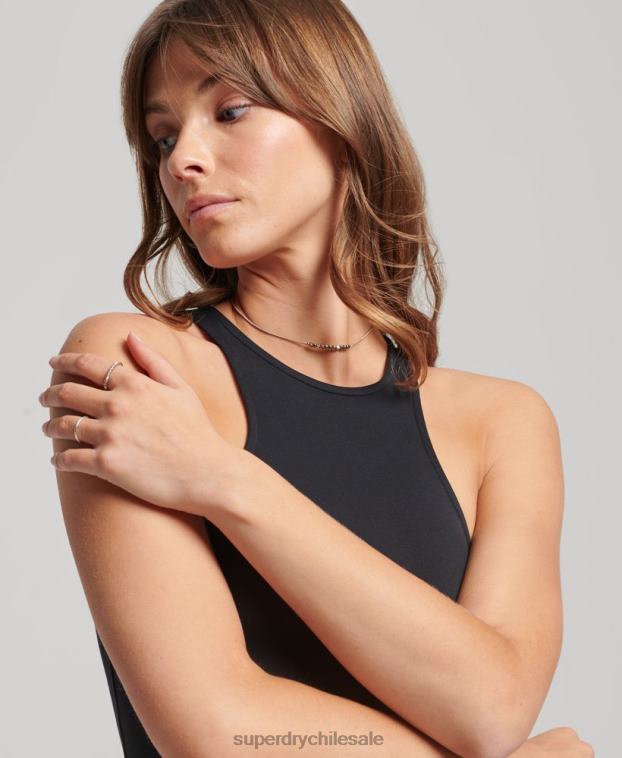 mujer Superdry negro vestido de corredor de jersey 2R68Z2372