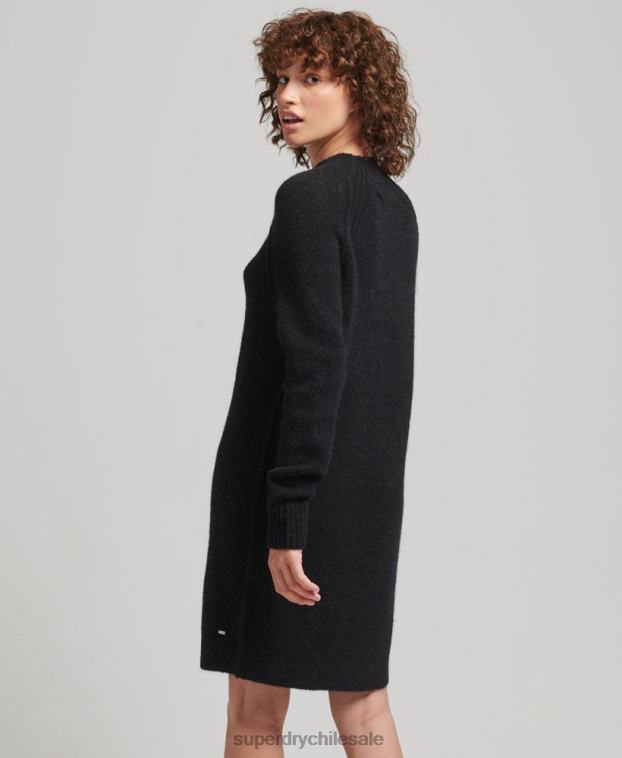 mujer Superdry negro vestido de cuello alto 2R68Z2459