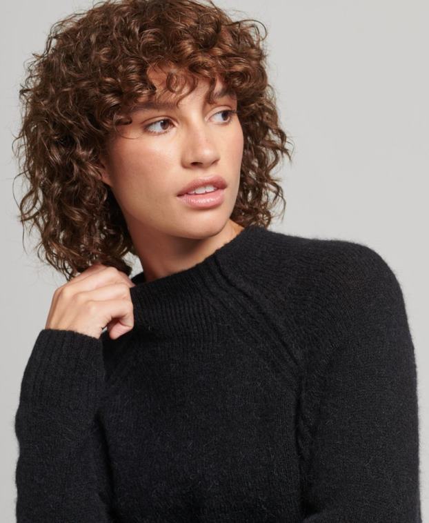 mujer Superdry negro vestido de cuello alto 2R68Z2459
