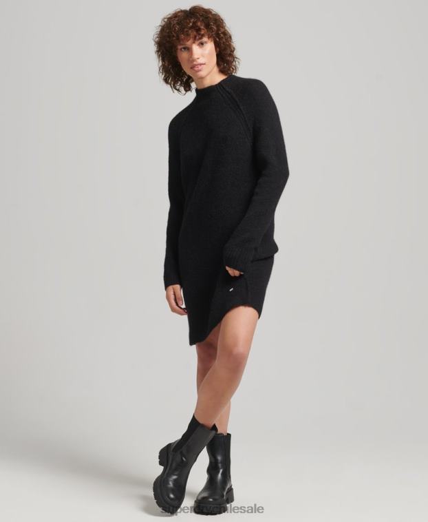 mujer Superdry negro vestido de cuello alto 2R68Z2459