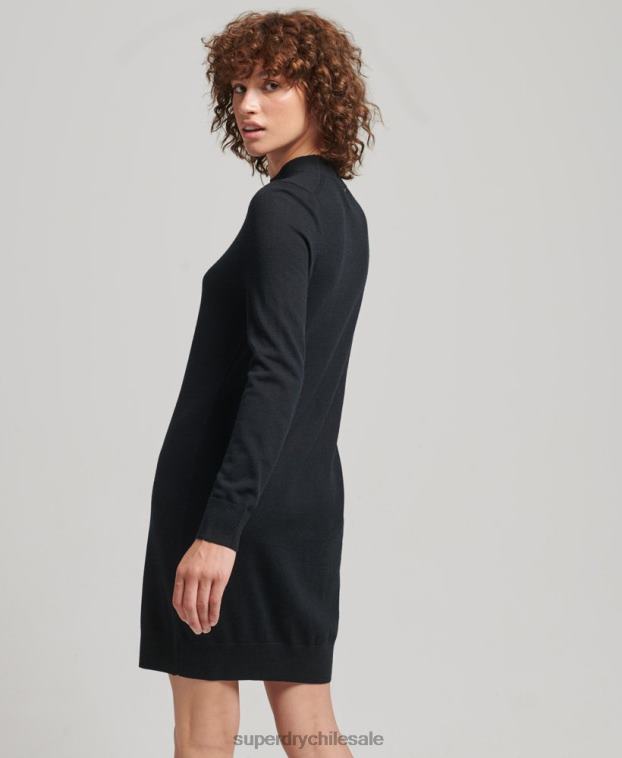 mujer Superdry negro vestido de punto merino 2R68Z2508