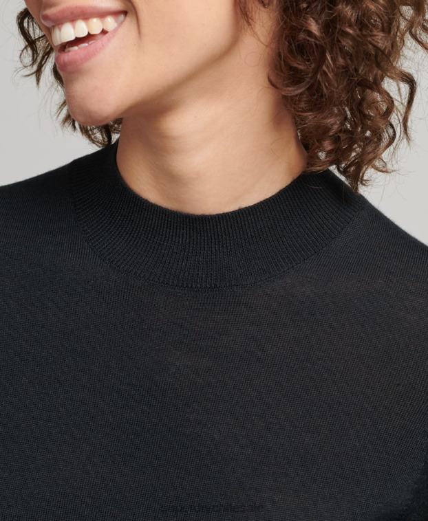 mujer Superdry negro vestido de punto merino 2R68Z2508