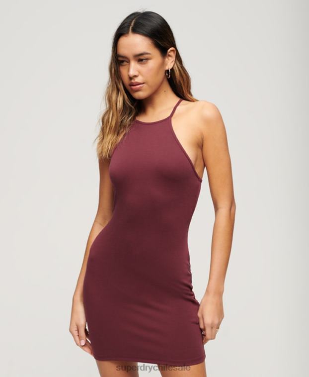 mujer Superdry púrpura vestido corto con tirantes 2R68Z2420