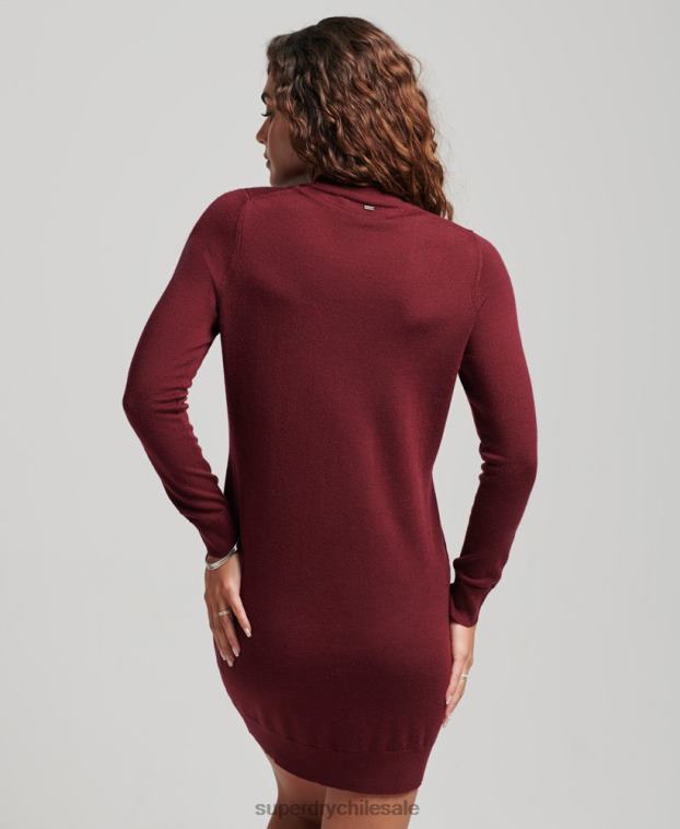 mujer Superdry rojo vestido de punto merino 2R68Z2483
