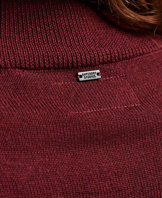 mujer Superdry rojo vestido de punto merino 2R68Z2483