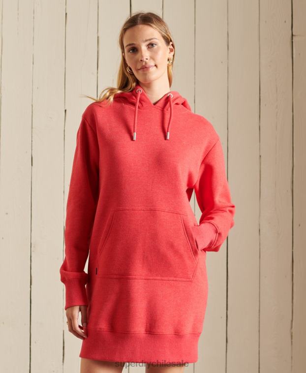 mujer Superdry rojo vestido estilo sudadera con logo bordado 2R68Z2540