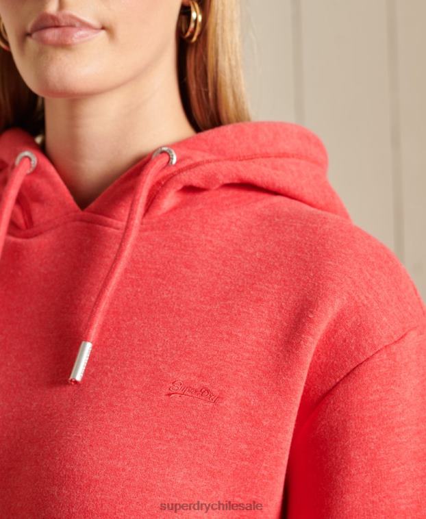 mujer Superdry rojo vestido estilo sudadera con logo bordado 2R68Z2540