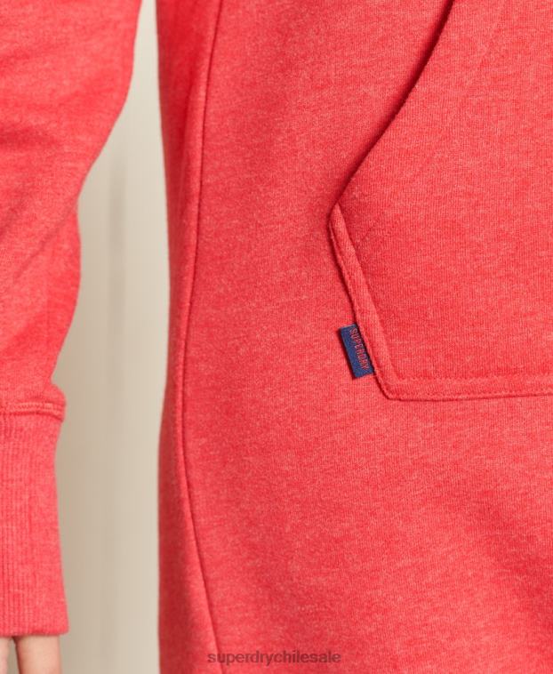mujer Superdry rojo vestido estilo sudadera con logo bordado 2R68Z2540