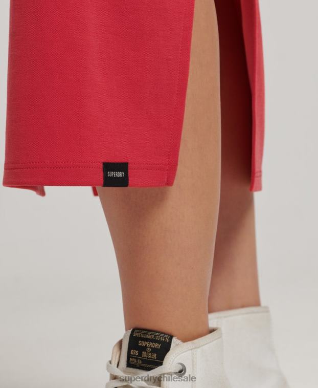 mujer Superdry rojo vestido midi con tirantes en la espalda 2R68Z2552