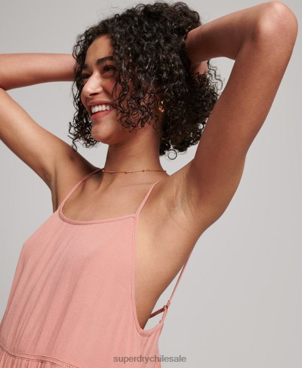 mujer Superdry rosa mini vestido camisero de playa 2R68Z2379