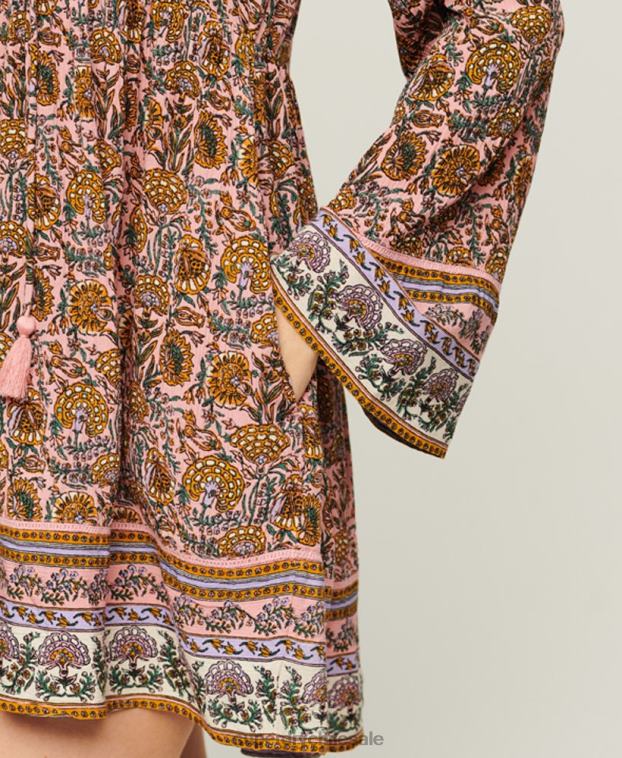mujer Superdry rosa vestido corto estilo años 60 con mangas acampanadas 2R68Z2080