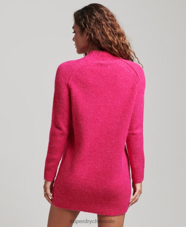 mujer Superdry rosa vestido de cuello alto 2R68Z2440
