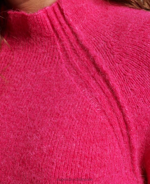 mujer Superdry rosa vestido de cuello alto 2R68Z2440