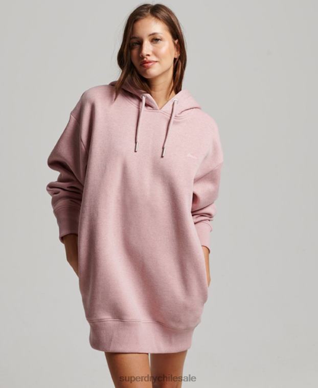 mujer Superdry rosa vestido estilo sudadera con logo bordado 2R68Z2433