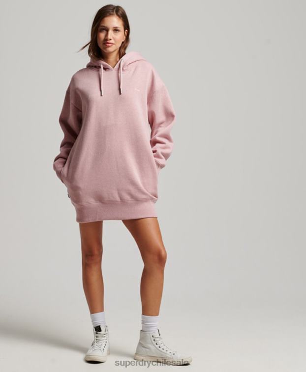 mujer Superdry rosa vestido estilo sudadera con logo bordado 2R68Z2433