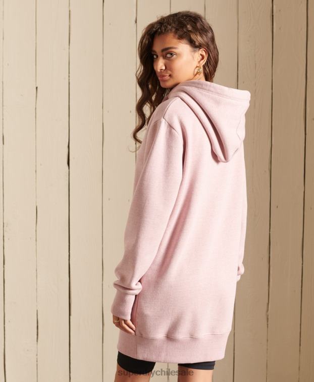 mujer Superdry rosa vestido estilo sudadera con logo bordado 2R68Z2541