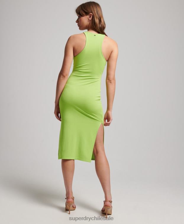 mujer Superdry verde vestido de corredor de jersey 2R68Z2381