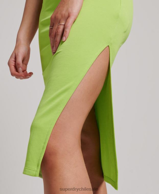 mujer Superdry verde vestido de corredor de jersey 2R68Z2381