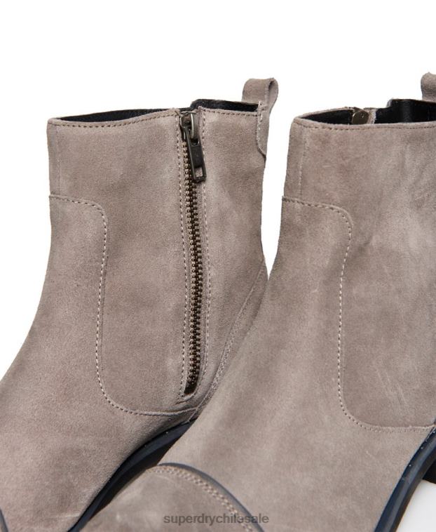 mujer Superdry gris claro madilynn elegantes botas con cremallera 2R68Z4433