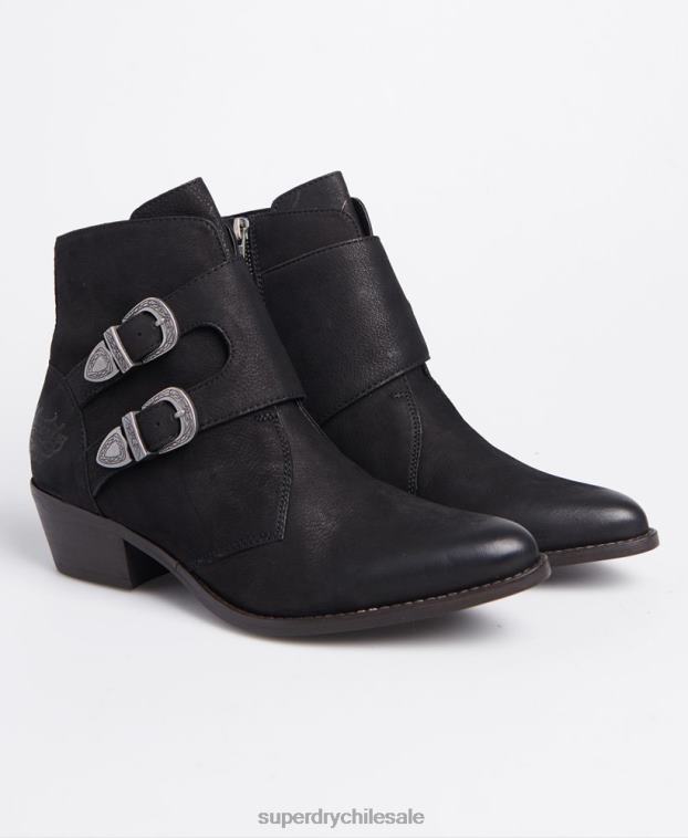 mujer Superdry negro botas monje de rodeo 2R68Z4427