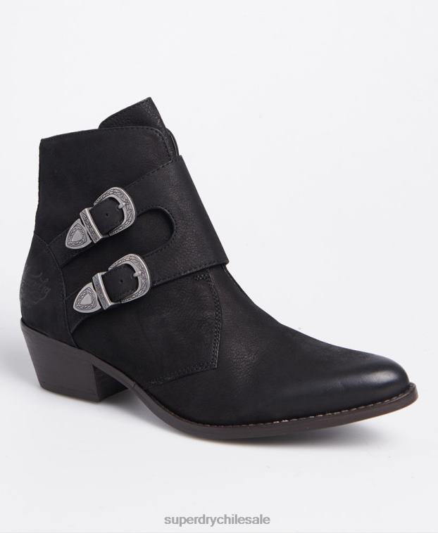 mujer Superdry negro botas monje de rodeo 2R68Z4427