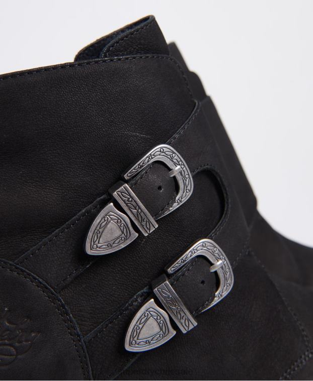 mujer Superdry negro botas monje de rodeo 2R68Z4427