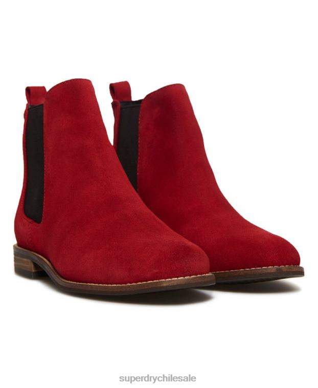 mujer Superdry rojo botines chelsea de ante millie-lou 2R68Z4431
