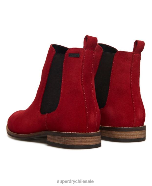 mujer Superdry rojo botines chelsea de ante millie-lou 2R68Z4431