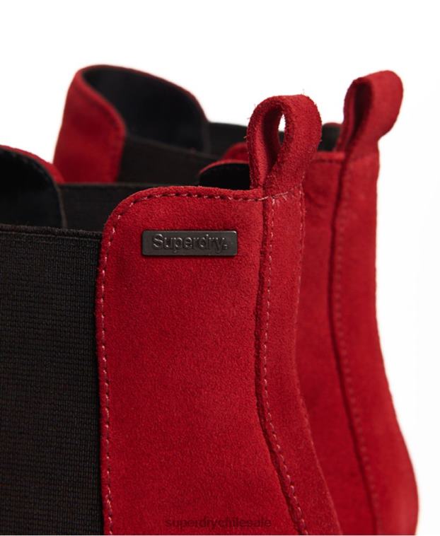 mujer Superdry rojo botines chelsea de ante millie-lou 2R68Z4431