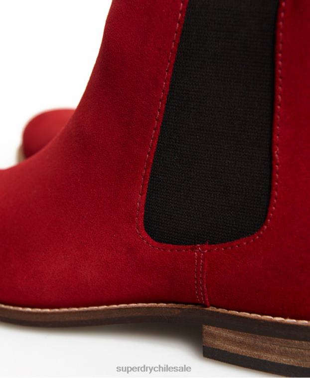 mujer Superdry rojo botines chelsea de ante millie-lou 2R68Z4431