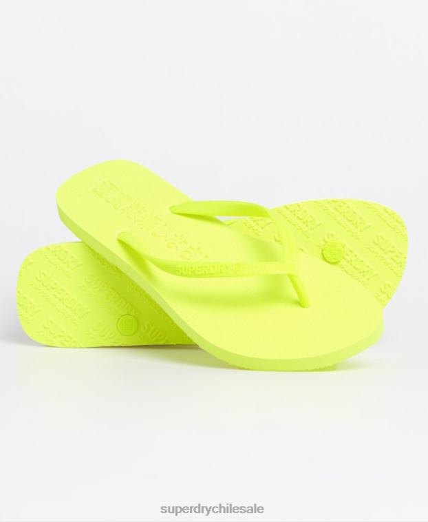 mujer Superdry amarillo chanclas fluro súper elegantes 2R68Z6689