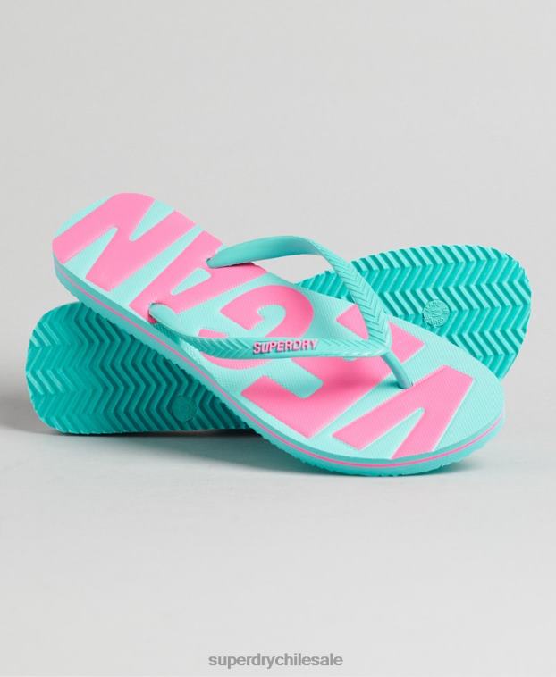 mujer Superdry azul chanclas clásicas veganas vintage 2R68Z4413