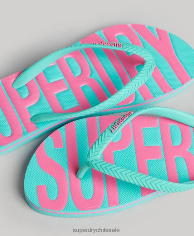 mujer Superdry azul chanclas veganas vintage 2R68Z4375