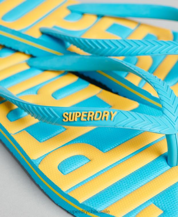 mujer Superdry azul chanclas veganas vintage 2R68Z4384
