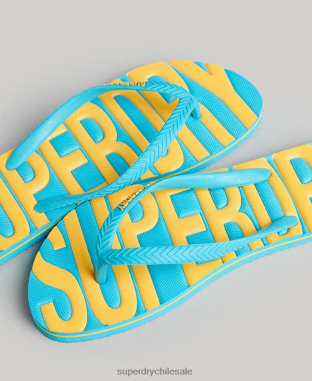 mujer Superdry azul chanclas veganas vintage 2R68Z4384